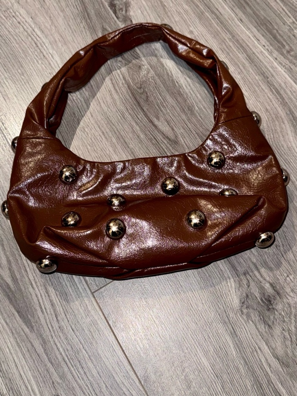 Zara Embellished shoulder bag brown - Picture 4 of 5